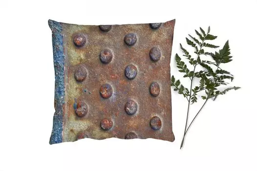 Декоративная подушка MuchoWow Диванная подушка Декоративная подушка для гостиной 60 x 60 см Промышленный - Алмазная пластина - Ржавчина - Чехол на подушку - Хлопчатобумажная ткань - Декоративные наволочки