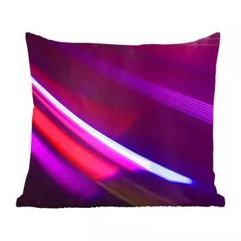 Декоративная подушка MuchoWow Диванная подушка Декоративная подушка для гостиной 45 x 45 см Геометрия с фиолетовыми светлыми полосами - Чехлы на подушки - Декоративные чехлы на подушки - Декоративные чехлы на подушки
