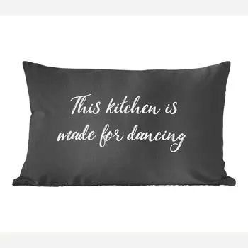 Декоративная подушка MuchoWow, диванная подушка, декоративная подушка для гостиной, 60 x 40 см, цитаты - готовка - танцы - эта кухня создана для танцев - пословицы - чехлы на подушки - декоративные чехлы на подушки - декоративные чехлы на подушк...