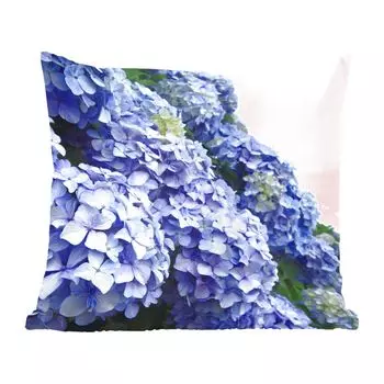 Декоративная подушка MuchoWow, диванная подушка, декоративная подушка для гостиной, 60 х 60 см, цветы гортензии - чехол на подушку - хлопчатобумажная ткань - декоративные чехлы на подушки