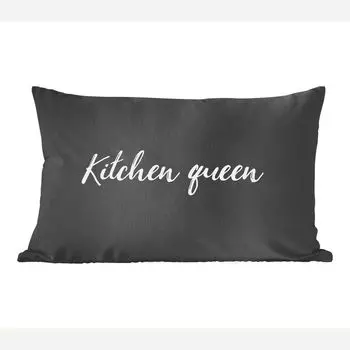Декоративная подушка MuchoWow Диванная подушка Декоративная подушка для гостиной 60 x 40 см Котировки - Kitchen Queen - Для женщин - Индукционная варочная панель - Чехлы на подушки - Декоративные чехлы на подушки - Декоративные чехлы на подушки