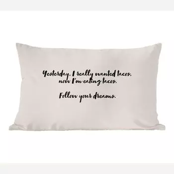 Декоративная подушка MuchoWow Диванная подушка Декоративная подушка для гостиной 60 x 40 см Цитаты - Пословицы - Любитель тако - Еда - Следуй за своей мечтой - Чехлы на подушки - Декоративные чехлы на подушки - Декоративные чехлы на подушки