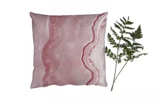 Декоративная подушка MuchoWow Диванная подушка Декоративная подушка для гостиной 60 x 60 см Роза - Агатовая жеода - Камни - Кристалл - Чехол на подушку - Хлопчатобумажная ткань - Декоративные наволочки