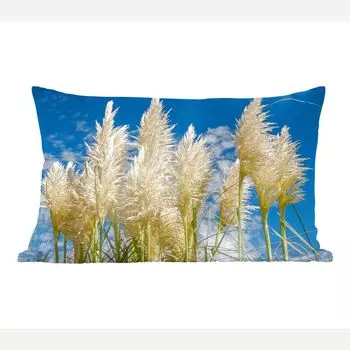 Декоративная подушка MuchoWow, диванная подушка, декоративная подушка для гостиной, 50 х 30 см, пампасная трава - растение - природа - чехлы на диванные подушки - без наполнителя