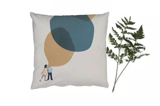 Декоративная подушка MuchoWow, диванная подушка, декоративная подушка для гостиной, 60 х 60 см, облака, ретро, девочки, чехол на подушку, хлопчатобумажная ткань, декоративные чехлы на подушки