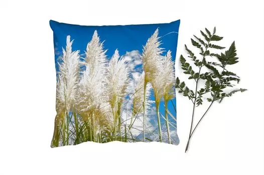Декоративная подушка MuchoWow, диванная подушка, декоративная подушка для гостиной, 60 х 60 см, пампасная трава - растение - природа - чехол на подушку - хлопчатобумажная ткань - декоративные чехлы на подушки
