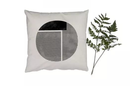 Декоративная подушка MuchoWow, диванная подушка, декоративная подушка для гостиной, 40 х 40 см, минимализм - круг - дизайн - чехлы на диванные подушки - без наполнителя
