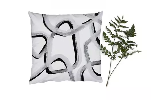 Декоративная подушка MuchoWow Диванная подушка Декоративная подушка для гостиной 60 x 60 см Линия - Минимализм - Дизайн - Наволочка - Хлопчатобумажная ткань - Декоративные наволочки