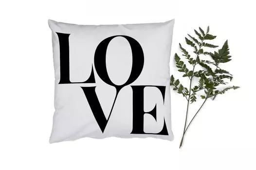 Декоративная подушка MuchoWow Диванная подушка Декоративная подушка для гостиной 60 x 60 см Текст - Любовь - Цитаты - Чехол на подушку - Хлопчатобумажная ткань - Декоративные наволочки