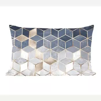Декоративная подушка MuchoWow Диванная подушка Декоративная подушка для гостиной 60 x 40 см Куб - Золото - Узор - Чехлы для подушек - Декоративные чехлы для подушек - Декоративные чехлы для подушек, мультиколор