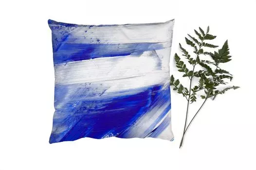 Декоративная подушка MuchoWow Диванная подушка Декоративная подушка для гостиной 50 x 50 см Цвет - Дизайн - Синий - Наволочки - Украшение - Спальня