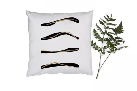 Декоративная подушка MuchoWow Диванная подушка Декоративная подушка для гостиной 50 x 50 см Line - Черный - Дизайн - Наволочки - Украшение - Спальня