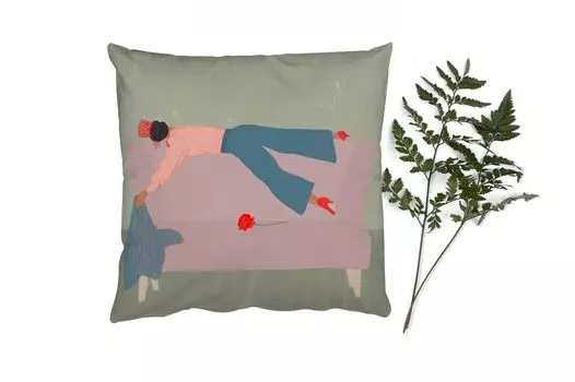 Декоративная подушка MuchoWow Диванная подушка Декоративная подушка для гостиной 45 x 45 см Винтажные женские дизайнерские наволочки Декоративные чехлы на подушки Декоративные чехлы на подушки