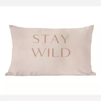Декоративная подушка MuchoWow Диванная подушка Декоративная подушка для гостиной 60 x 40 см Цитаты - Текст - Stay Wild - Чехлы для подушек - Декоративные чехлы для подушек - Декоративные чехлы для подушек, мультиколор