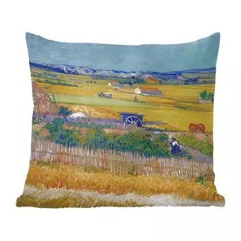 Декоративная подушка MuchoWow Диванная подушка Декоративная подушка для гостиной 60 x 60 см «Жатва» - Картина Винсента Ван Гога - Чехол на подушку - Хлопчатобумажная ткань - Декоративные наволочки