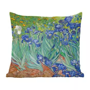 Декоративная подушка MuchoWow Диванная подушка Декоративная подушка для гостиной 60 x 60 см Ирисы - Картина Винсента Ван Гога - Чехол на подушку - Хлопчатобумажная ткань - Декоративные наволочки