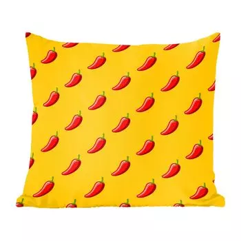 Декоративная подушка MuchoWow, диванная подушка, декоративная подушка для гостиной, 60 х 60 см, узор острого перца - чехол на подушку - хлопчатобумажная ткань - декоративные наволочки