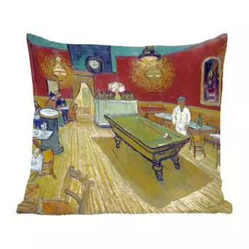 Декоративная подушка MuchoWow Диванная подушка Декоративная подушка для гостиной 60 x 60 см Ночное кафе - Картина Винсента Ван Гога - Чехол на подушку - Хлопчатобумажная ткань - Декоративные наволочки