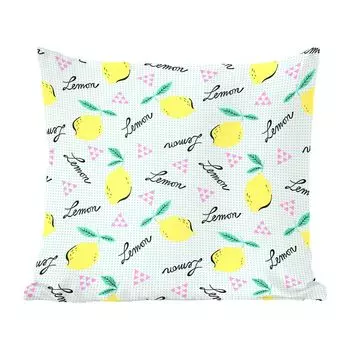 Декоративная подушка MuchoWow, диванная подушка, декоративная подушка для гостиной, 50 х 50 см, хипстер, лимон, пастель, узор, чехлы на подушки, декор, спальня