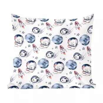 Декоративная подушка MuchoWow, диванная подушка, декоративная подушка для гостиной, 60 х 60 см, кролик, слон, ракета, мальчики, девочки, дети, чехол на подушку, хлопчатобумажная ткань, декоративные чехлы на подушки