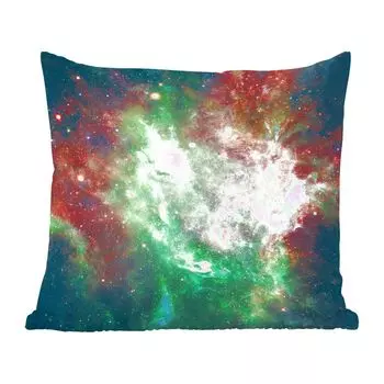 Декоративная подушка MuchoWow, диванная подушка, декоративная подушка для гостиной, пространство 60 x 60 см - красный - зеленый - чехол на подушку - хлопчатобумажная ткань - декоративные чехлы на подушки