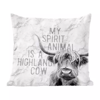 Декоративная подушка MuchoWow Диванная подушка Декоративная подушка для гостиной 50 x 50 см Мрамор - Цитата - Шотландский горец - Чехлы на подушки - Украшение - Спальня