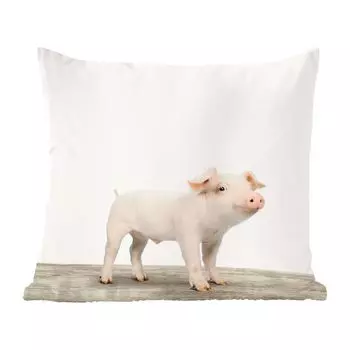 Декоративная подушка MuchoWow, диванная подушка, декоративная подушка для гостиной, 60 х 60 см, животные, свинья, ребенок, чехол на подушку, хлопчатобумажная ткань, декоративные чехлы на подушки