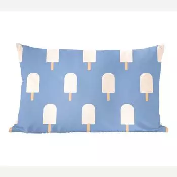 Декоративная подушка MuchoWow Диванная подушка Декоративная подушка для гостиной 60 x 40 см Узор с мороженым Синие чехлы на подушки Декоративные чехлы на подушки Декоративные чехлы на подушки