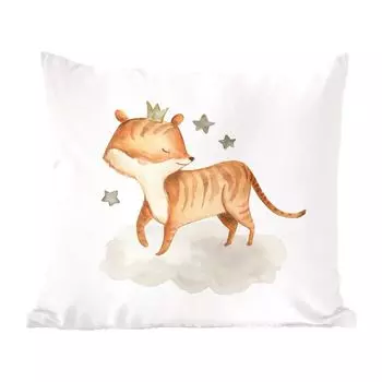 Декоративная подушка MuchoWow, диванная подушка, декоративная подушка для гостиной, 60 х 60 см, лиса, джунгли, звезды, чехол на подушку, хлопчатобумажная ткань, декоративные чехлы на подушки