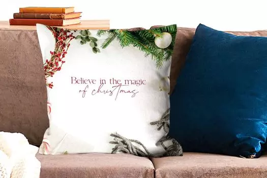 Декоративная подушка MuchoWow, диванная подушка, декоративная подушка для гостиной, 60 х 60 см, зима - Рождество - волшебство - чехол на подушку - хлопчатобумажная ткань - декоративные наволочки