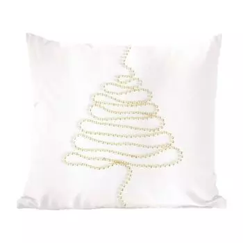 Декоративная подушка MuchoWow, диванная подушка, декоративная подушка для гостиной, 60 х 60 см, зима - Рождественская елка - бусины - чехол на подушку - хлопчатобумажная ткань - декоративные наволочки