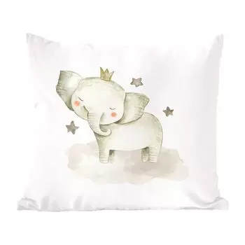 Декоративная подушка MuchoWow, диванная подушка, декоративная подушка для гостиной, 60 х 60 см, джунгли, слон, корона, чехол на подушку, хлопчатобумажная ткань, декоративные чехлы на подушки