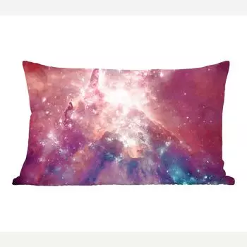 Декоративная подушка MuchoWow Диванная подушка Декоративная подушка для гостиной 60 x 40 см Космос - Оранжевый - Звезды - Чехлы на подушки - Декоративные чехлы на подушки - Декоративные чехлы на подушки