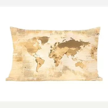 Декоративная подушка MuchoWow Диванная подушка Декоративная подушка для гостиной 60 x 40 см Карта - Винтаж - Газета - Чехлы на подушки - Декоративные чехлы на подушки - Декоративные чехлы на подушки