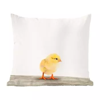 Декоративная подушка MuchoWow, диванная подушка, декоративная подушка для гостиной, 60 х 60 см, животные - курица - желтый - чехол на подушку - хлопчатобумажная ткань - декоративные наволочки