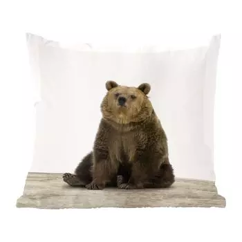 Декоративная подушка MuchoWow, диванная подушка, декоративная подушка для гостиной, 60 х 60 см, медведь, гризли, животные, чехол на подушку, хлопчатобумажная ткань, декоративные чехлы на подушки