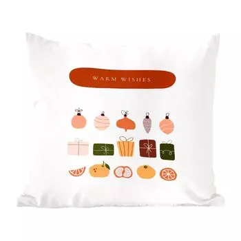 Декоративная подушка MuchoWow Диванная подушка Декоративная подушка для гостиной 60 x 60 см Подарки - Рождественские шары - Фрукты - Цитаты - Чехлы на подушки - Хлопчатобумажная ткань - Декоративные наволочки