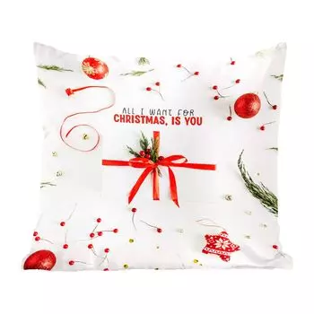 Декоративная подушка MuchoWow Диванная подушка Декоративная подушка для гостиной 45 x 45 см Зима - Цитата - Красный - Чехлы на подушки - Декоративные чехлы на подушки - Декоративные чехлы на подушки