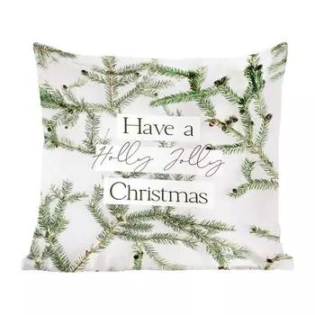 Декоративная подушка MuchoWow, диванная подушка, декоративная подушка для гостиной, 60 х 60 см, зима - ветки - цитата - чехол на подушку - хлопковая ткань - декоративные наволочки