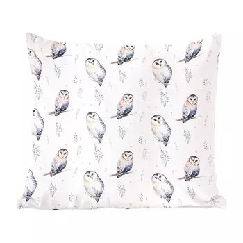 Декоративная подушка MuchoWow, диванная подушка, декоративная подушка для гостиной, 60 х 60 см, зима - узор - сова - чехол на подушку - хлопчатобумажная ткань - декоративные наволочки