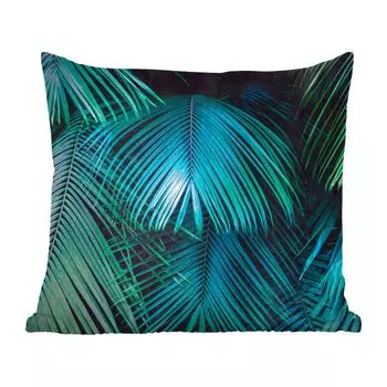 Декоративная подушка MuchoWow, диванная подушка, декоративная подушка для гостиной, 60 х 60 см, пальмы, джунгли, листья, чехол на подушку, хлопчатобумажная ткань, декоративные чехлы на подушки
