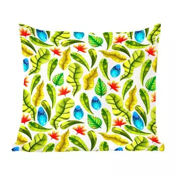 Декоративная подушка MuchoWow, диванная подушка, декоративная подушка для гостиной, 60 х 60 см, цветы, джунгли, листья, чехол на подушку, хлопковая ткань, декоративные чехлы на подушки