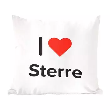 Декоративная подушка MuchoWow, диванная подушка, декоративная подушка для гостиной, 60 х 60 см, I love - Sterre - для девочек - чехол на подушку - хлопчатобумажная ткань - декоративные наволочки
