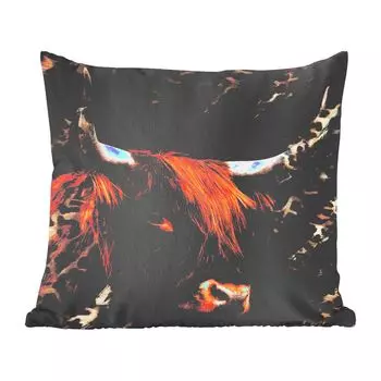 Декоративная подушка MuchoWow, диванная подушка, декоративная подушка для гостиной, 60 х 60 см, шотландский горец - принт пантеры - дизайн - чехол на подушку - хлопчатобумажная ткань - декоративные чехлы на подушки