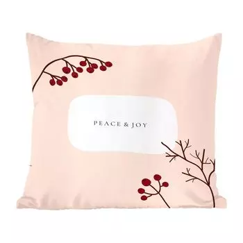 Декоративная подушка MuchoWow, диванная подушка, декоративная подушка для гостиной, 60 х 60 см, цитата - ягоды - ветки - чехол на подушку - хлопчатобумажная ткань - декоративные наволочки