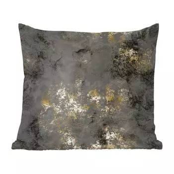Декоративная подушка MuchoWow Диванная подушка Декоративная подушка для гостиной 60 x 60 см Текстура - Золотой - Черный - Чехол на подушку - Хлопчатобумажная ткань - Декоративные наволочки