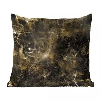 Декоративная подушка MuchoWow, диванная подушка, декоративная подушка для гостиной, 60 х 60 см, золото, черный, люкс, текстура, чехол на подушку, хлопчатобумажная ткань, декоративные чехлы на подушки