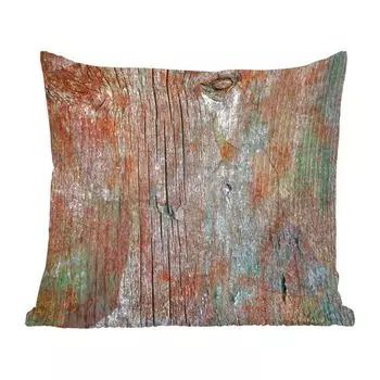 Декоративная подушка MuchoWow Диванная подушка Декоративная подушка для гостиной 60 x 60 см Промышленный - Полка - Дерево - Ржавчина - Чехол на подушку - Хлопчатобумажная ткань - Декоративные наволочки