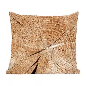 Декоративная подушка MuchoWow, диванная подушка, декоративная подушка для гостиной, 60 х 60 см, пень - годовое кольцо - структура - дерево - чехол на подушку - хлопчатобумажная ткань - декоративные наволочки