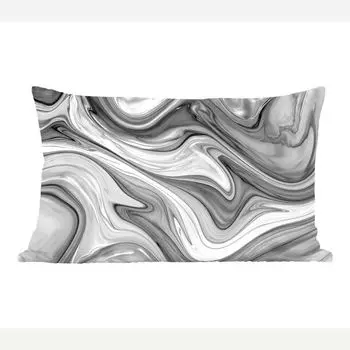 Декоративная подушка MuchoWow Диванная подушка Декоративная подушка для гостиной 60 x 40 см Мраморный узор - Серый - Имитация мрамора - Черный - Чехлы на подушки - Декоративные чехлы на подушки - Декоративные чехлы на подушки